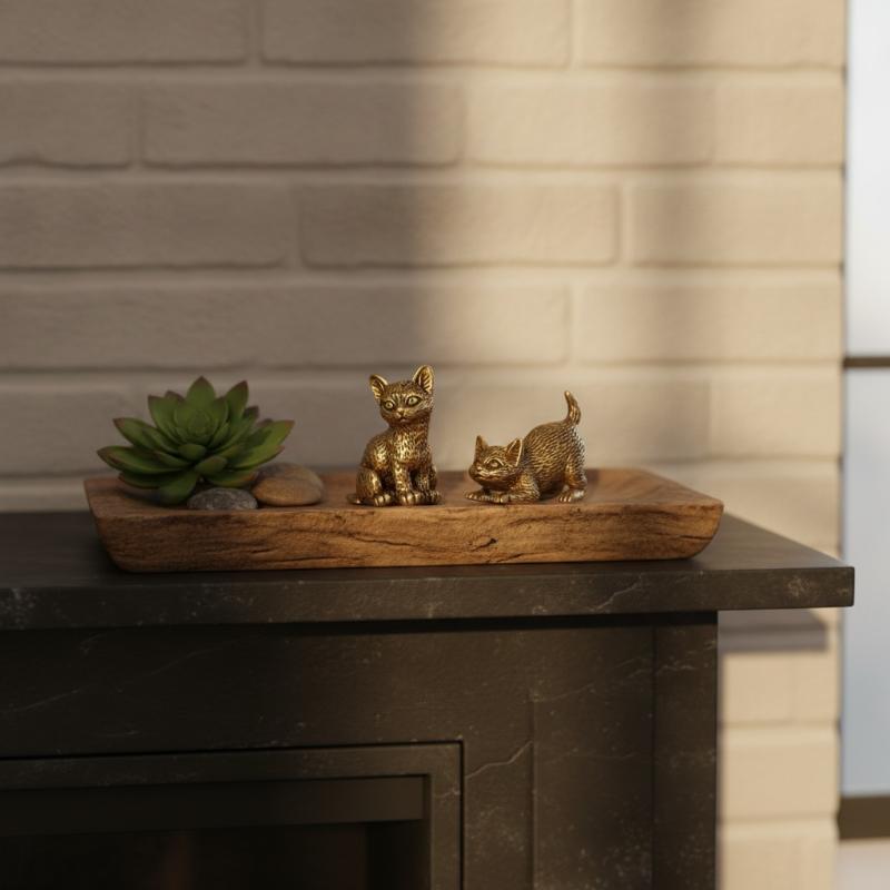 Small Brass Cat Figurine With  - đánh giá và giá Vintage Collectibles Store