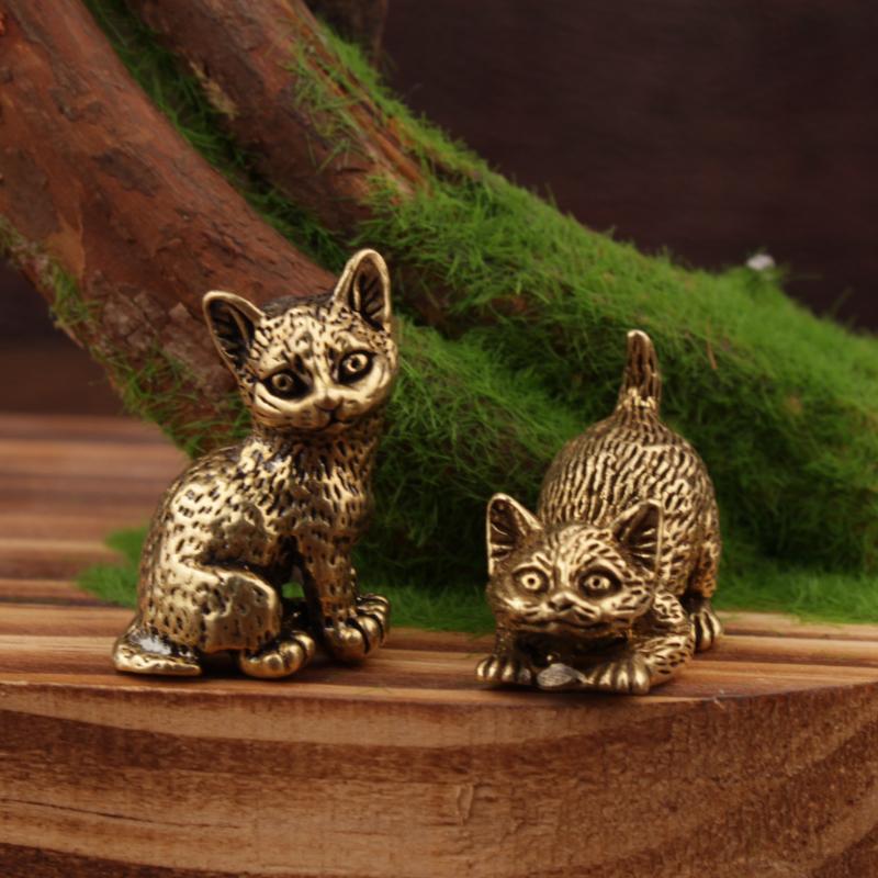 Small Brass Cat Figurine With  - đánh giá và giá Vintage Collectibles Store