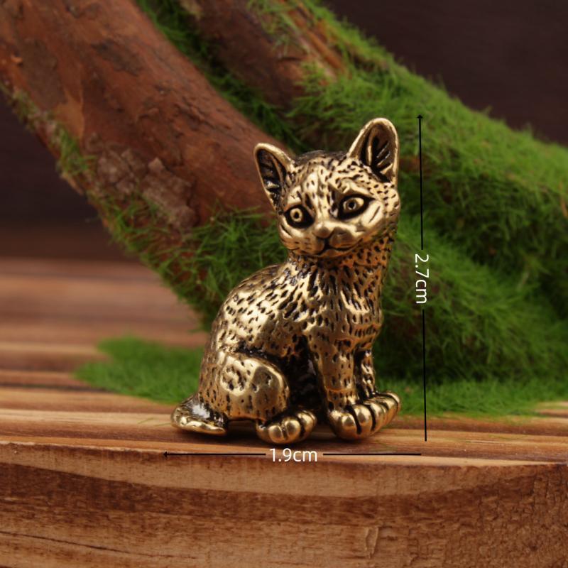 Small Brass Cat Figurine With  - đánh giá và giá Vintage Collectibles Store