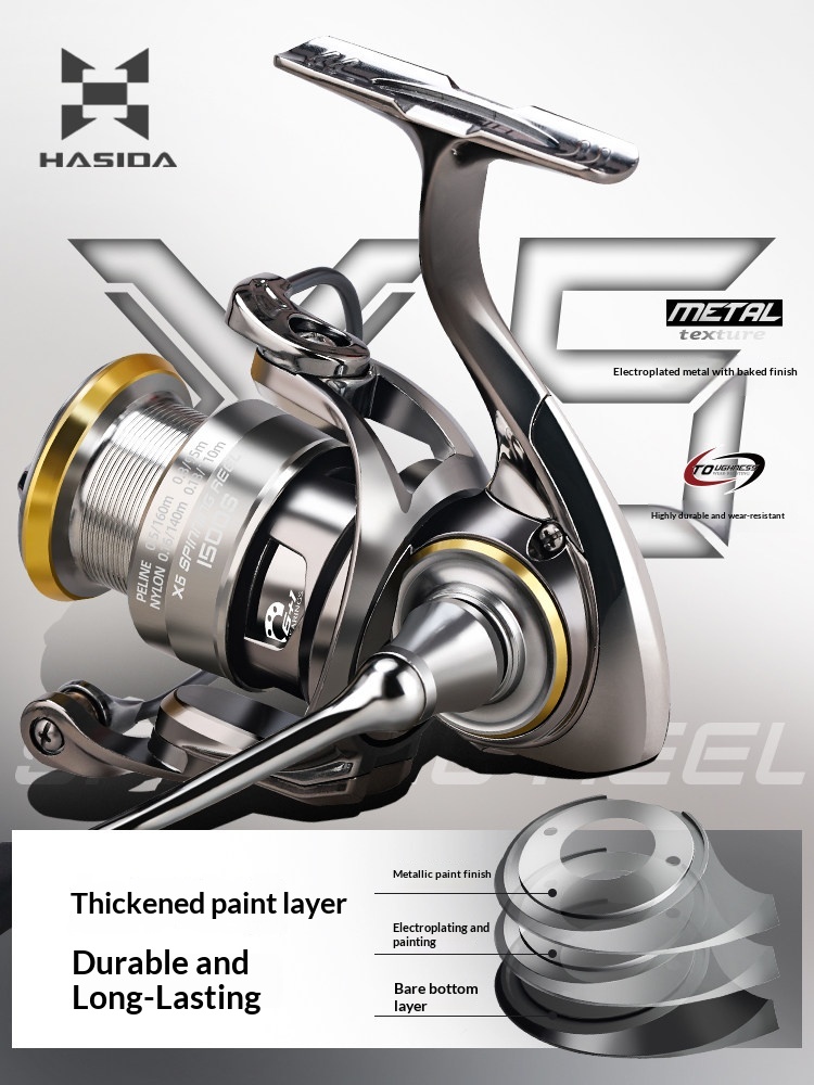 Hasida X6 Spinning Reel Metal  - đánh giá và giá Developing Tank Reel