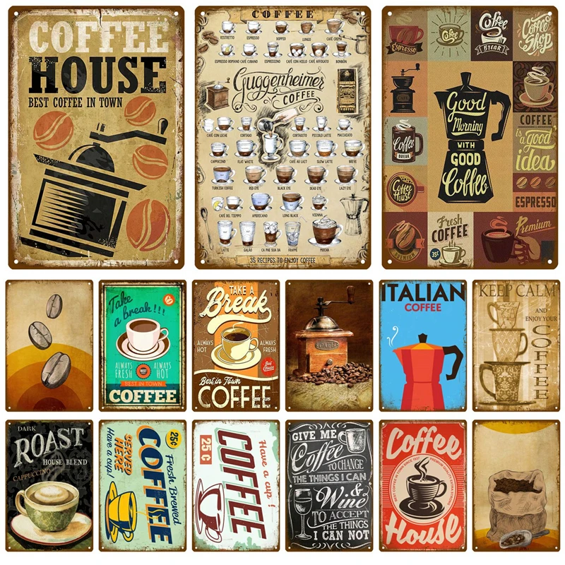 Metal Sign Retro Decor Coffee  - đánh giá và giá Vintage Collectible Plates