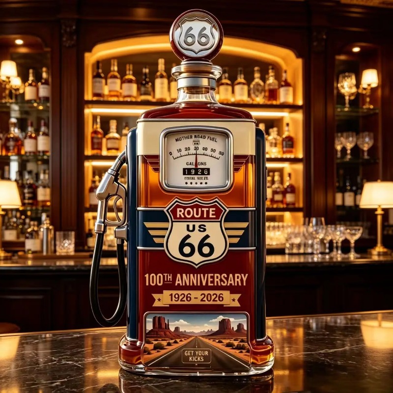 US Route 66 Glass Whiskey Deca - đánh giá và giá Vintage Collectible Liquor Bottles