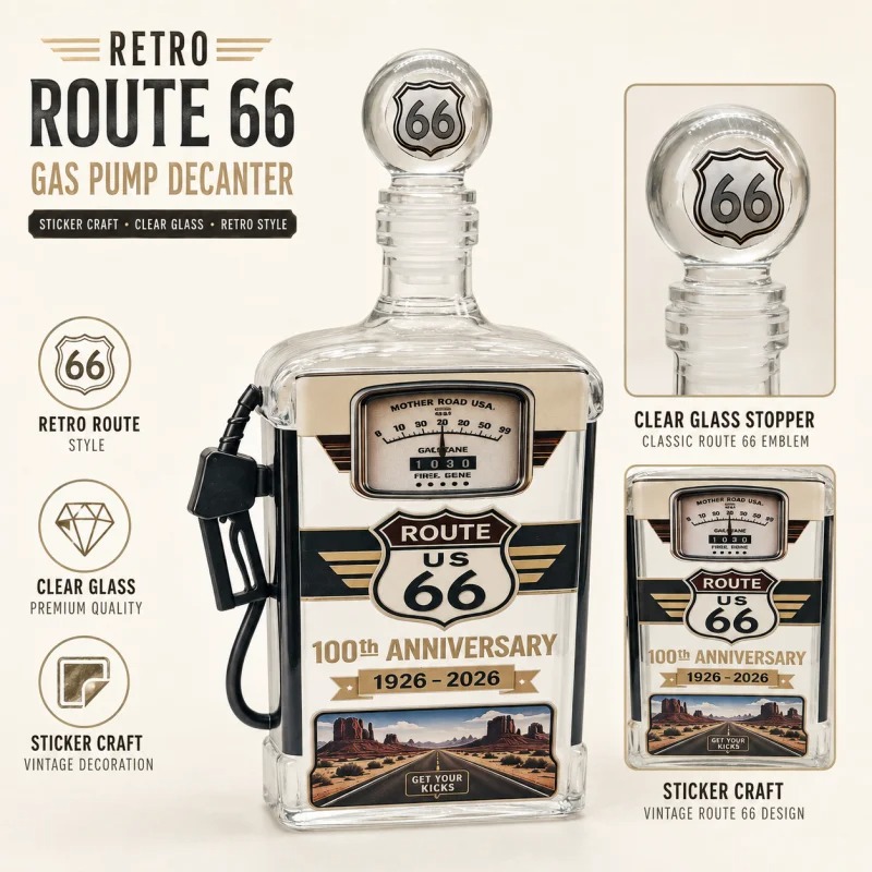 US Route 66 Glass Whiskey Deca - đánh giá và giá Vintage Collectible Liquor Bottles