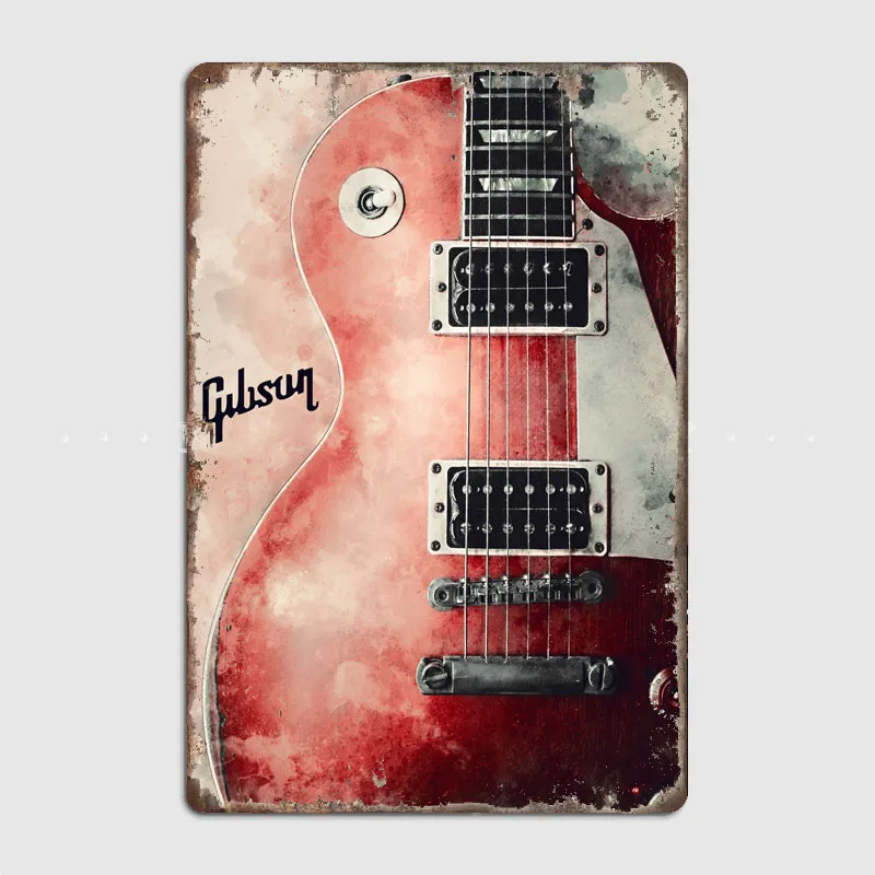 HD Tin Sign Gibson Electric Gu - đánh giá và giá Vintage Collectible Plates