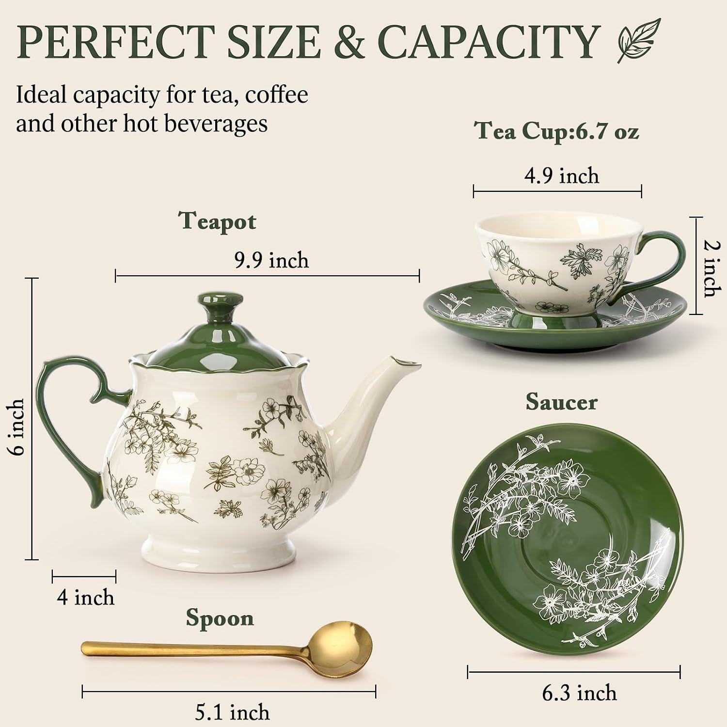 13-Piece Vintage Green Floral  - đánh giá và giá Vintage Collectible Spoons